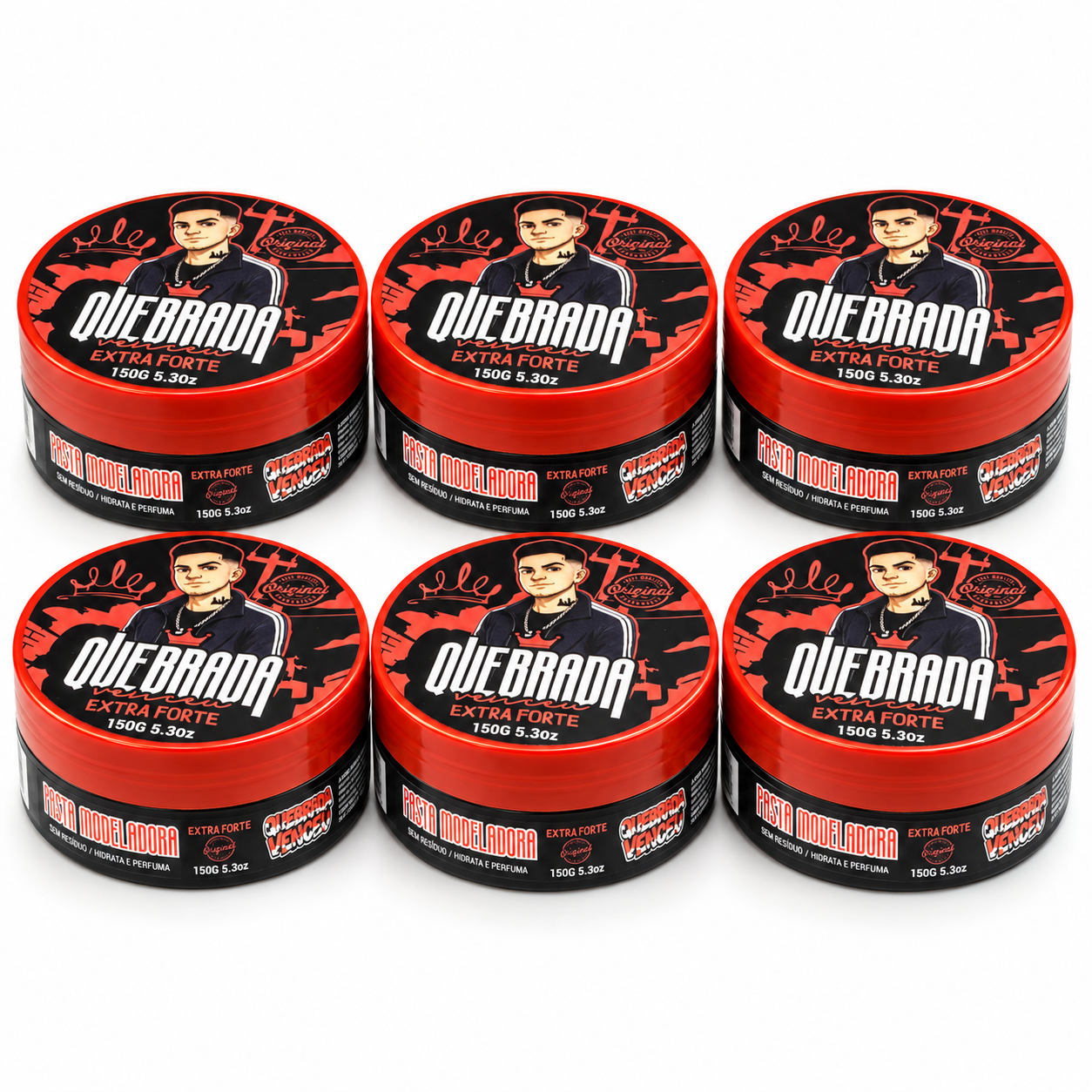 Pasta Modeladora 150g Na Quebrada Venceu – Extra Forte Pasta modeladora 150g Na Quebrada Venceu Extra Forte para cabelo masculino