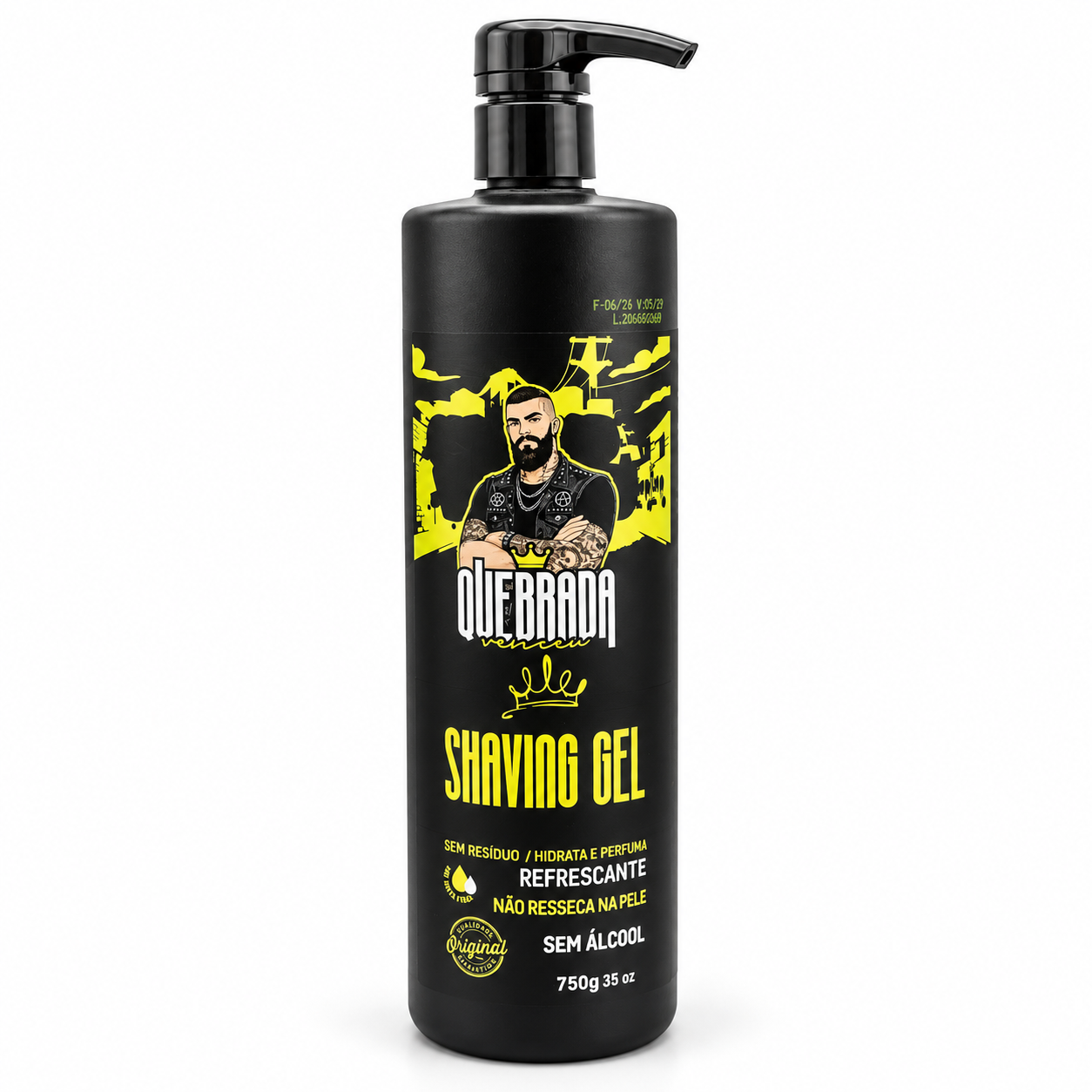 Shaving Gel 750g Refrescante Na Quebrada Venceu Shaving Gel 750g refrescante sem álcool Na Quebrada Venceu para barbear
