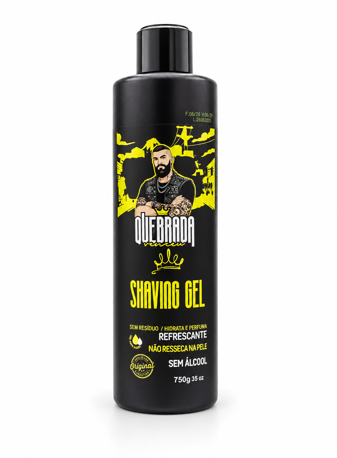 Shaving Gel 750g Refrescante Na Quebrada Venceu Shaving Gel 750g refrescante sem álcool Na Quebrada Venceu para barbear