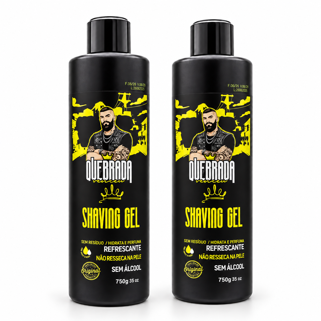 Shaving Gel 750g Refrescante Na Quebrada Venceu Shaving Gel 750g refrescante sem álcool Na Quebrada Venceu para barbear
