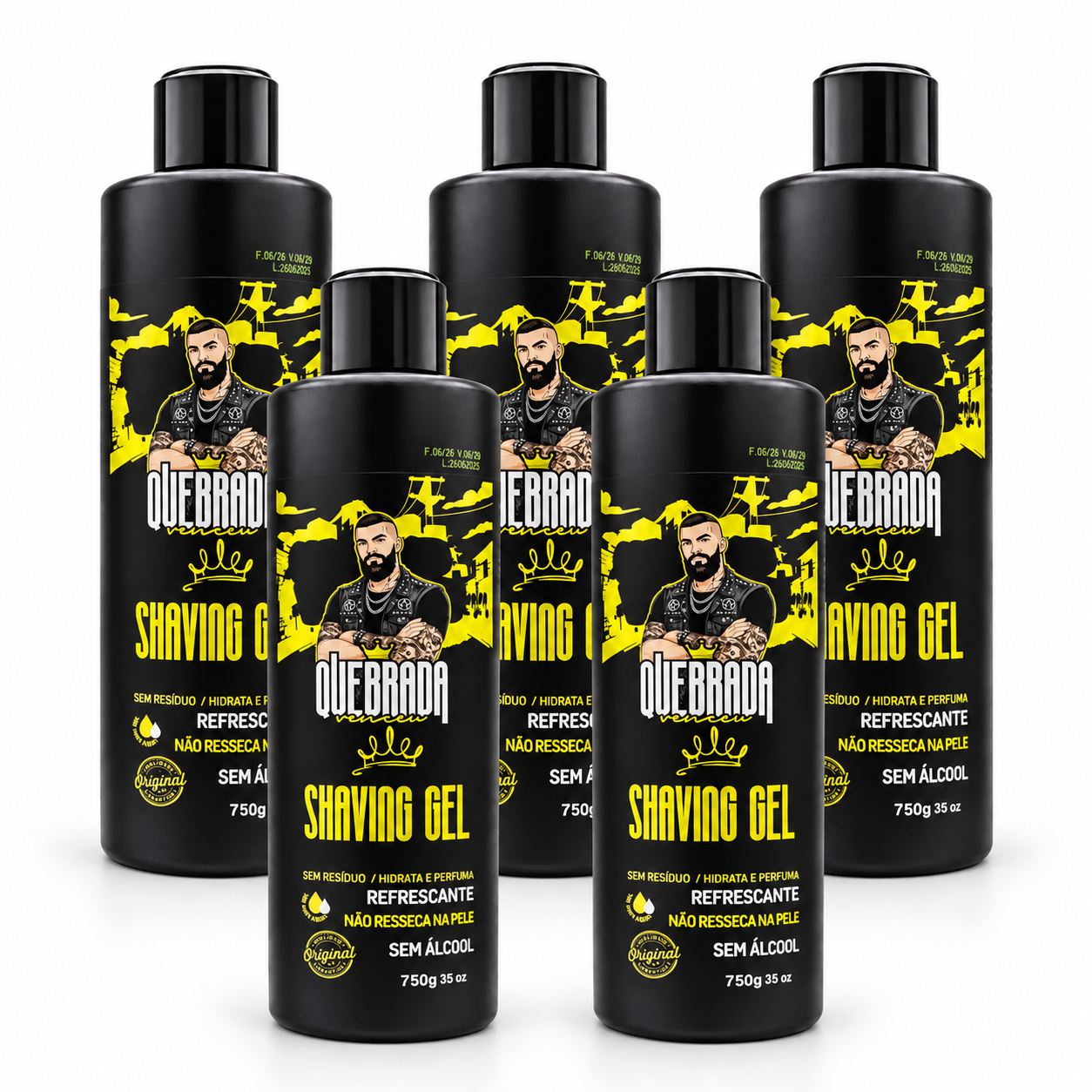 Shaving Gel 750g Refrescante Na Quebrada Venceu Shaving Gel 750g refrescante sem álcool Na Quebrada Venceu para barbear