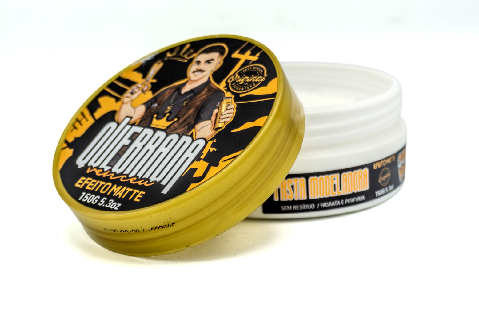 Pasta Modeladora 150g Na Quebrada Venceu – Efeito Matte Pasta modeladora 150g Na Quebrada Venceu Efeito Matte para cabelo masculino