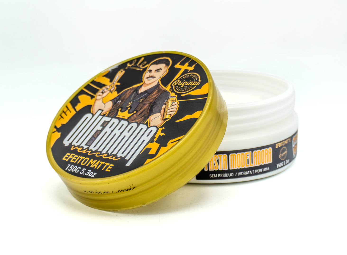 Pasta Modeladora 150g Na Quebrada Venceu – Efeito Matte Pasta modeladora 150g Na Quebrada Venceu Efeito Matte para cabelo masculino