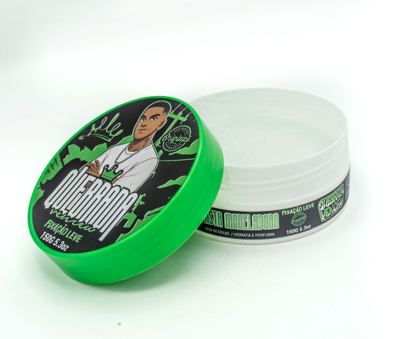 Pasta Modeladora 150g Na Quebrada Venceu – Fixação Leve Pasta modeladora 150g Na Quebrada Venceu Fixação Leve para cabelo masculino