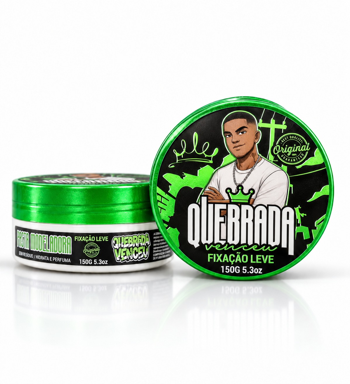 Pasta Modeladora 150g Na Quebrada Venceu – Fixação Leve Pasta modeladora 150g Na Quebrada Venceu Fixação Leve para cabelo masculino