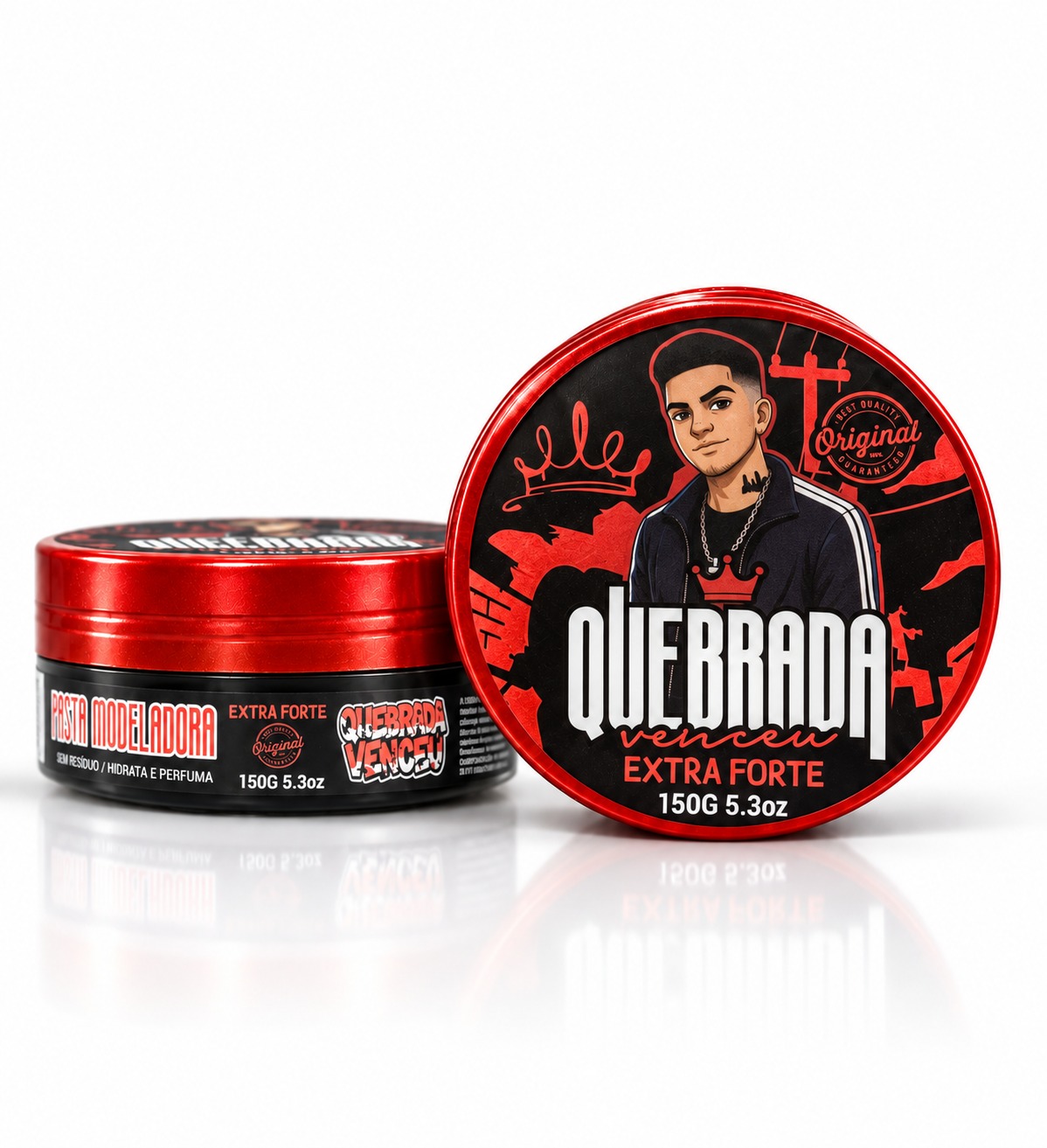 Pasta Modeladora 150g Na Quebrada Venceu – Extra Forte Pasta modeladora 150g Na Quebrada Venceu Extra Forte para cabelo masculino
