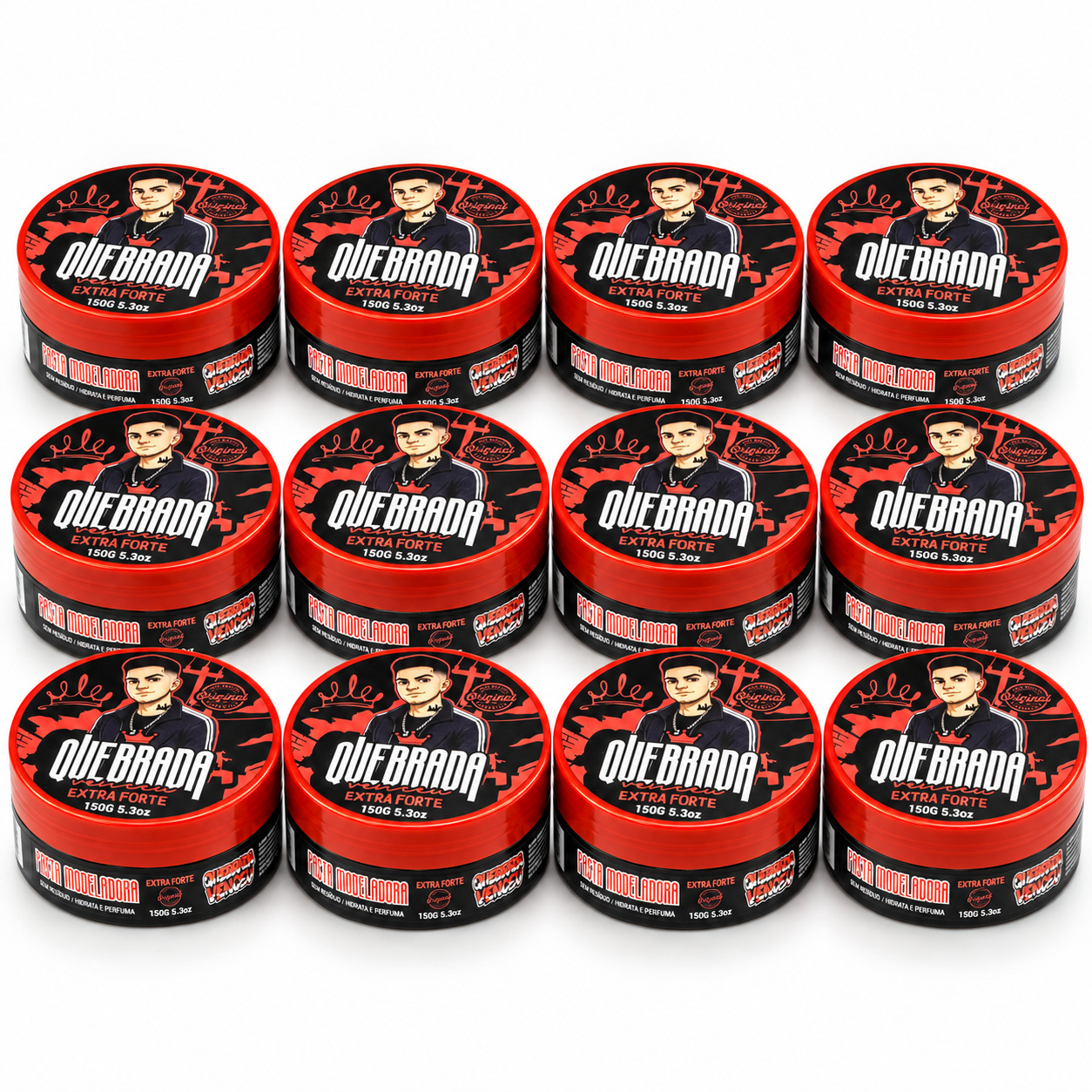 Pasta Modeladora 150g Na Quebrada Venceu – Extra Forte Pasta modeladora 150g Na Quebrada Venceu Extra Forte para cabelo masculino