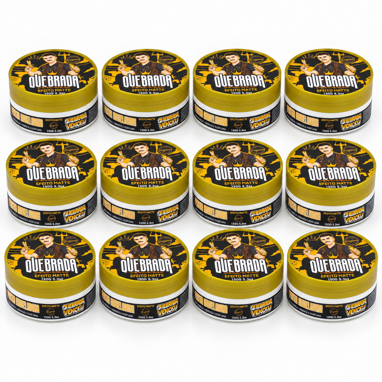 Pasta Modeladora 150g Na Quebrada Venceu – Efeito Matte Pasta modeladora 150g Na Quebrada Venceu Efeito Matte para cabelo masculino
